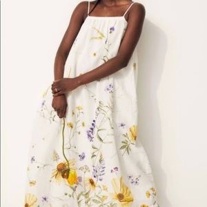 H&M floral linen-blend dress